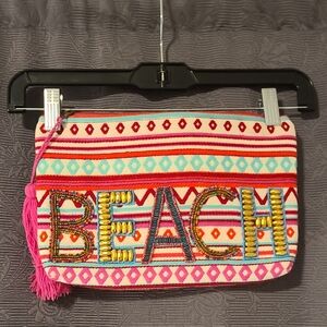 Ale By Alessandra Beach Beaded Tassle Clutch Bag